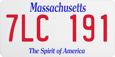 MA license plate 7LC191