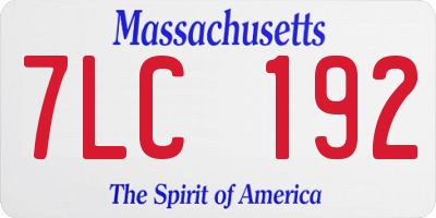 MA license plate 7LC192