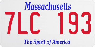 MA license plate 7LC193