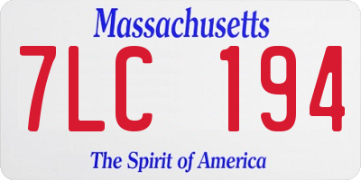 MA license plate 7LC194