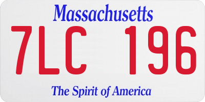 MA license plate 7LC196