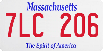 MA license plate 7LC206