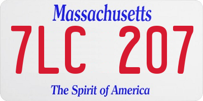 MA license plate 7LC207