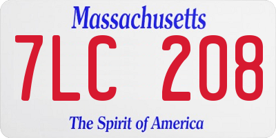 MA license plate 7LC208