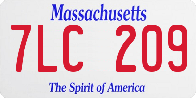 MA license plate 7LC209