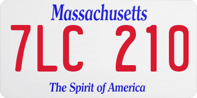 MA license plate 7LC210