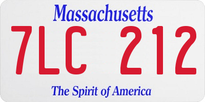 MA license plate 7LC212