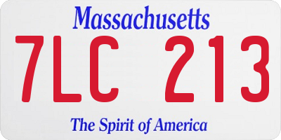 MA license plate 7LC213