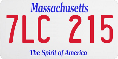 MA license plate 7LC215