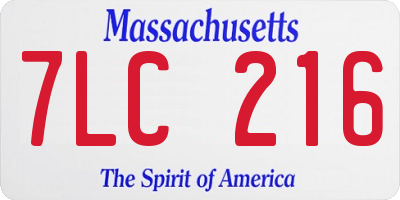 MA license plate 7LC216