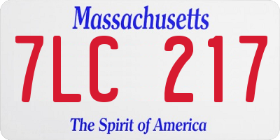 MA license plate 7LC217