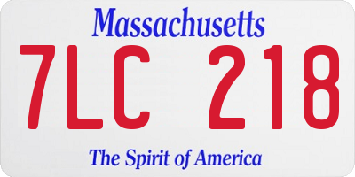 MA license plate 7LC218
