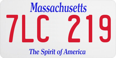 MA license plate 7LC219