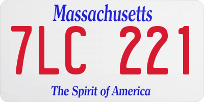 MA license plate 7LC221
