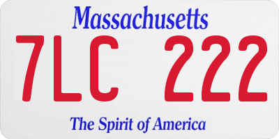 MA license plate 7LC222