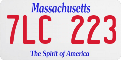 MA license plate 7LC223