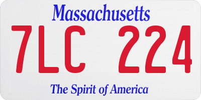 MA license plate 7LC224