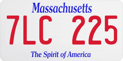 MA license plate 7LC225