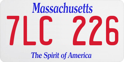 MA license plate 7LC226