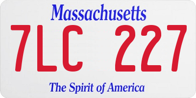 MA license plate 7LC227