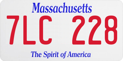 MA license plate 7LC228