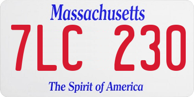 MA license plate 7LC230
