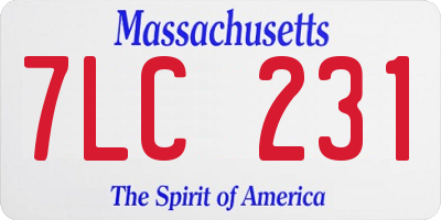 MA license plate 7LC231