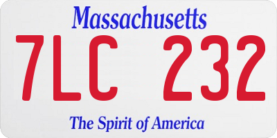 MA license plate 7LC232