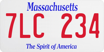 MA license plate 7LC234