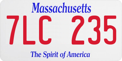 MA license plate 7LC235