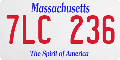 MA license plate 7LC236