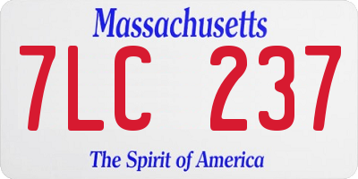 MA license plate 7LC237