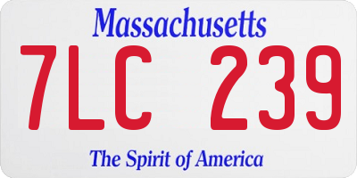 MA license plate 7LC239