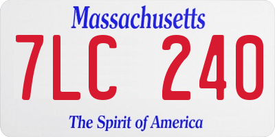 MA license plate 7LC240