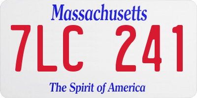 MA license plate 7LC241