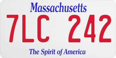MA license plate 7LC242
