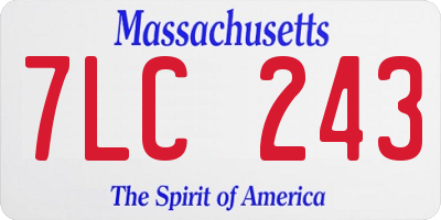 MA license plate 7LC243