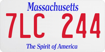 MA license plate 7LC244