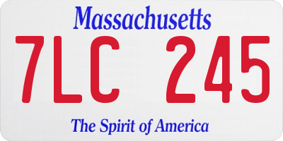 MA license plate 7LC245