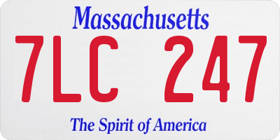 MA license plate 7LC247