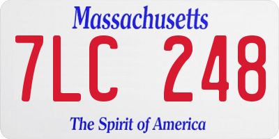 MA license plate 7LC248