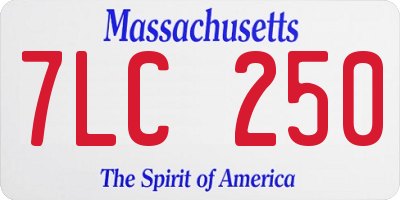 MA license plate 7LC250