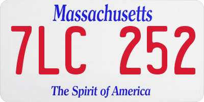 MA license plate 7LC252