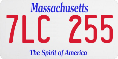 MA license plate 7LC255