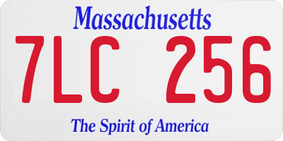 MA license plate 7LC256