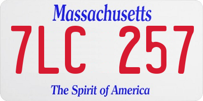 MA license plate 7LC257