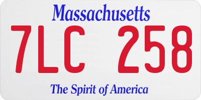 MA license plate 7LC258