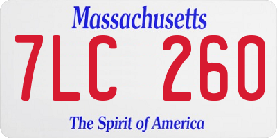 MA license plate 7LC260