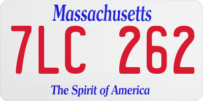 MA license plate 7LC262