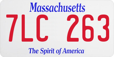 MA license plate 7LC263